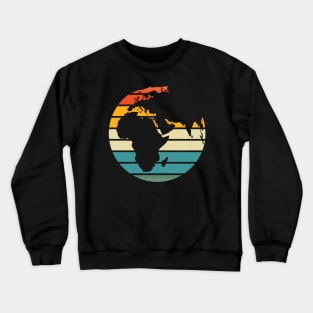 Planet Earth in Retro Colors Crewneck Sweatshirt